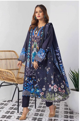 Gul Ahmad Printed Khaddar with Paper Cotton Dupatta 3 Piece - WRF #32002