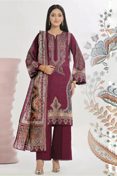 Gul Ahmad Printed Khaddar The Winter Tail 3 Piece - WNS #42026