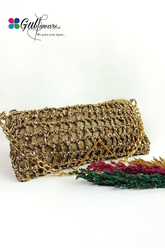 Antique Gold Crochet Clutch Bags GWCB0006