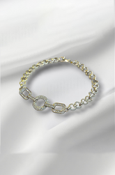 white chain Bracelet on white back background