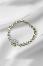 golden chain Bracelet on white back background