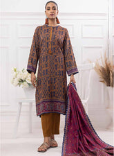 Gul Ahmad Winter Printed Dhanak 3 Pc Suit WNS-32175 B