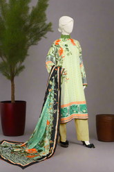 J. Printed Swiss Khaddar With Shawl 3 Piece - PJBWKU-24-1128