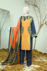 J. Printed Swiss Khaddar With Shawl 3 Piece - PJBWKU-24-1137