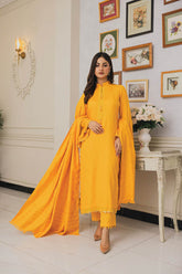 Peridot viscose jacquard 3 Piece Suit PJ-416