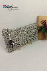 Roman Silver Crochet Clutch GWCB0001