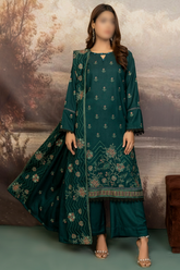 Sargoshi Luxury Peach Embroided with Fancy Woolen Shawl 3PC - D-05