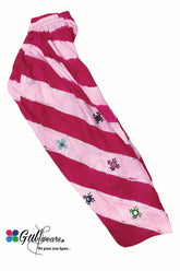 Stitched Dyed Slub Linen Embroidered & Mirror Work Shalwar GWSh00013-Pink