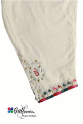 Stitched Lawn Thread embellished Gotta Shalwar GWSh00005- White