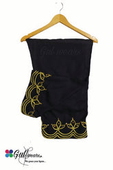 Stitched Slub Linen Dori Work Trouser GWT00007- Black