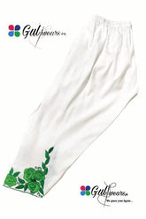 Stitched lawn patriotic color design Embroidered Shalwar GWSh00007-White