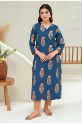 Limelight Summer Printed Lawn Shirt Blue 1-Piece-U3942