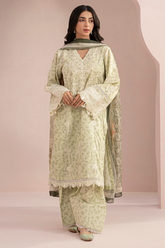 Zellbury Summer Digital Print Embroidered Cambric 3 Piece - WUS25E30354