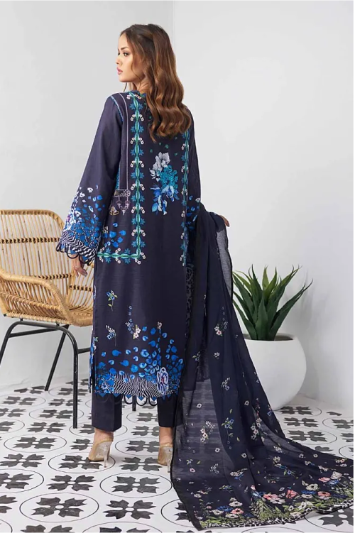 Gul Ahmad Printed Khaddar with Paper Cotton Dupatta 3 Piece - WRF #32002