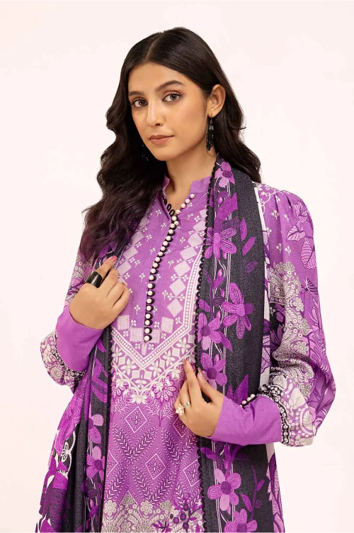 Gul Ahmad Fall Winter Printed Khaddar 3 Piece - AY #42002