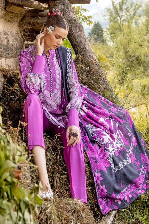 Gul Ahmad Fall Winter Printed Khaddar 3 Piece - AY #42002