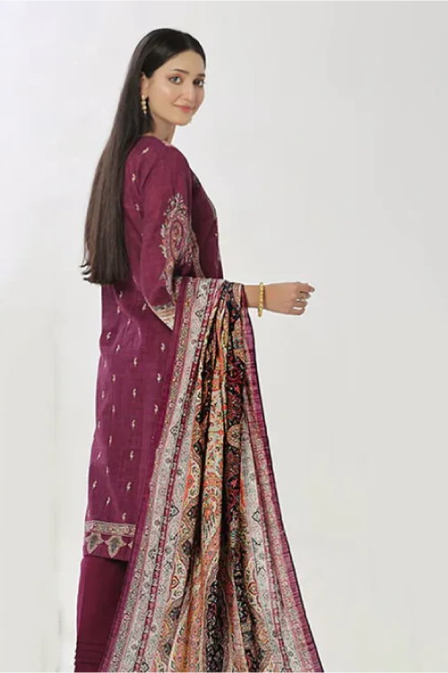 Gul Ahmad Printed Khaddar The Winter Tail 3 Piece - WNS #42026