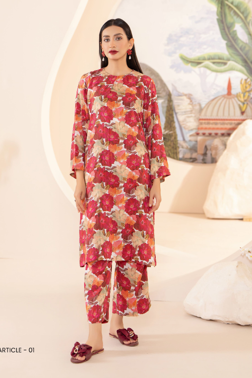 Calista Luxury Digital Self Printed Linen 2PC - A-1