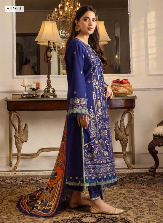 Asim Jofa Winter Khaddar 3 PC Shawl Collection AJIW-01
