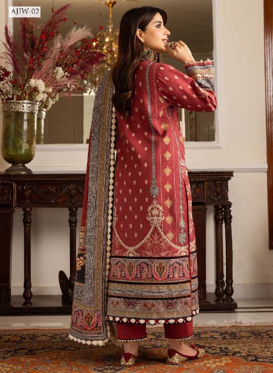 Asim Jofa Winter Khaddar 3 PC Shawl Collection AJIW-02