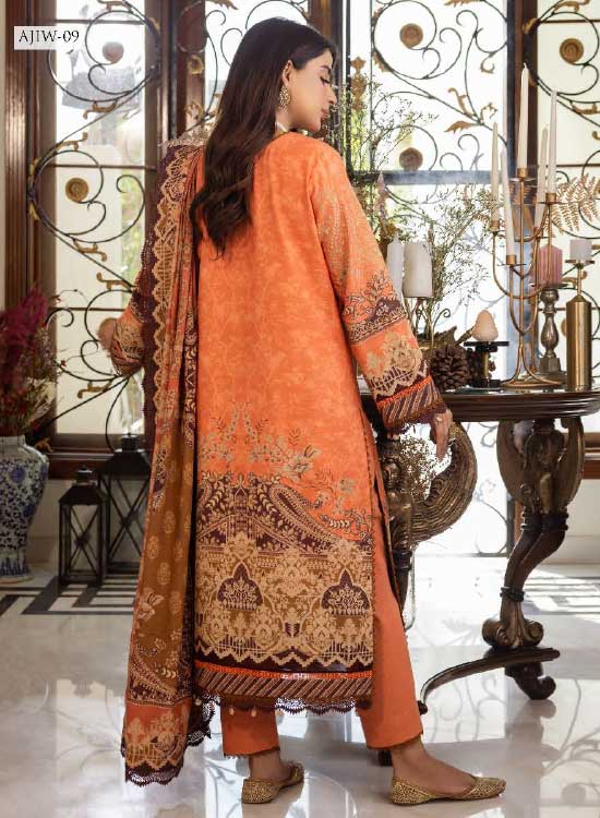 Asim Jofa Winter Khaddar 3 PC Shawl Collection AJIW-09