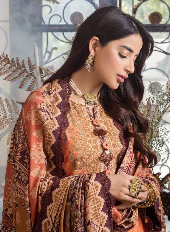 Asim Jofa Winter Khaddar 3 PC Shawl Collection AJIW-09