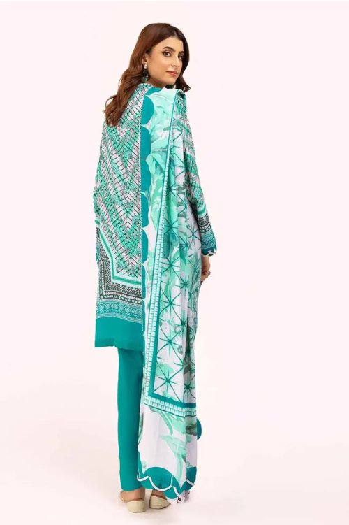 Gul Ahmad Printed Karandi 3 Piece Suit - AY #42003