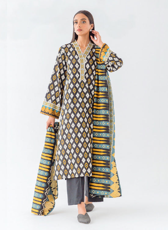 Beech Tree Winter Printed Cotton Satin 3PC Exuberant Ikat  BT2W23U46