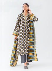 Beech Tree Winter Printed Cotton Satin 3PC Exuberant Ikat  BT2W23U46
