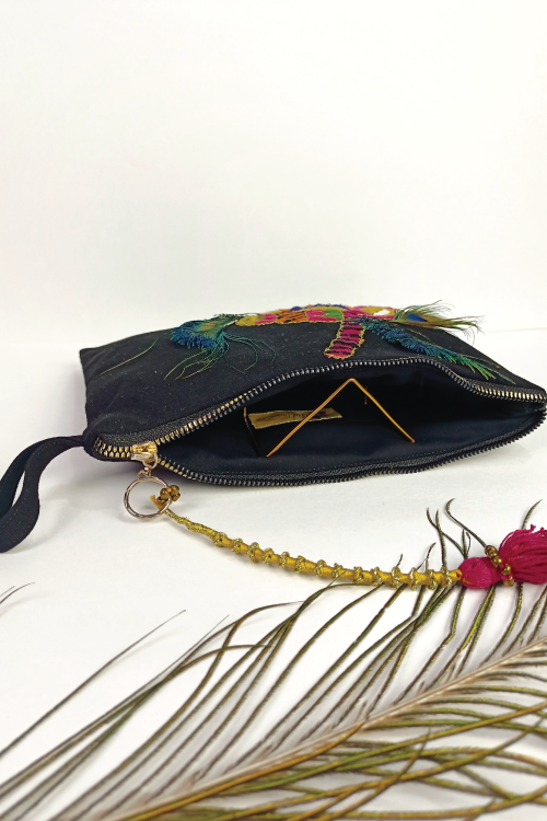 Black Dholak Clutch Bag GWCB0002