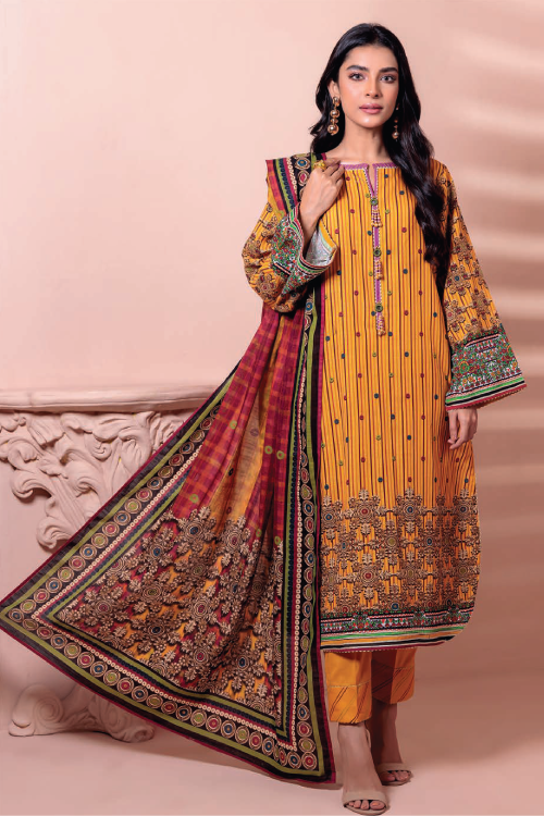 Bonanza Satrangi Winter Khaddar 3Pc Gold Fusion AWO223P48A