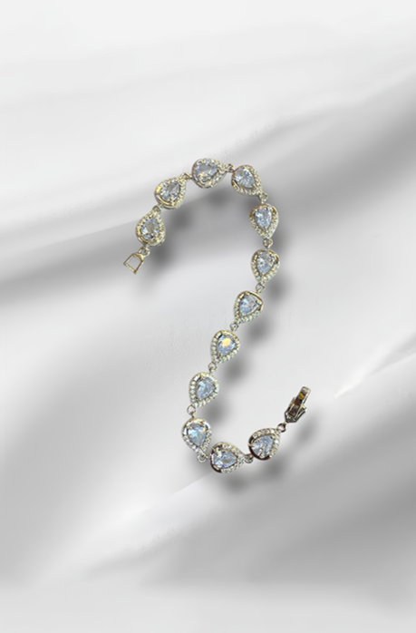 white stone Bracelet on white back background