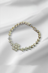 golden chain Bracelet on white back background