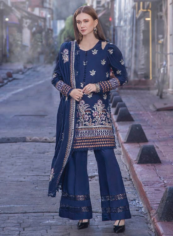 Eshaisha Winter Corduroy Embroidered 3PC EA-W1-521