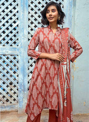 Gul Ahmad Winter Digital Printed Dobby Linen 3 Pc Suit LT-32023 B