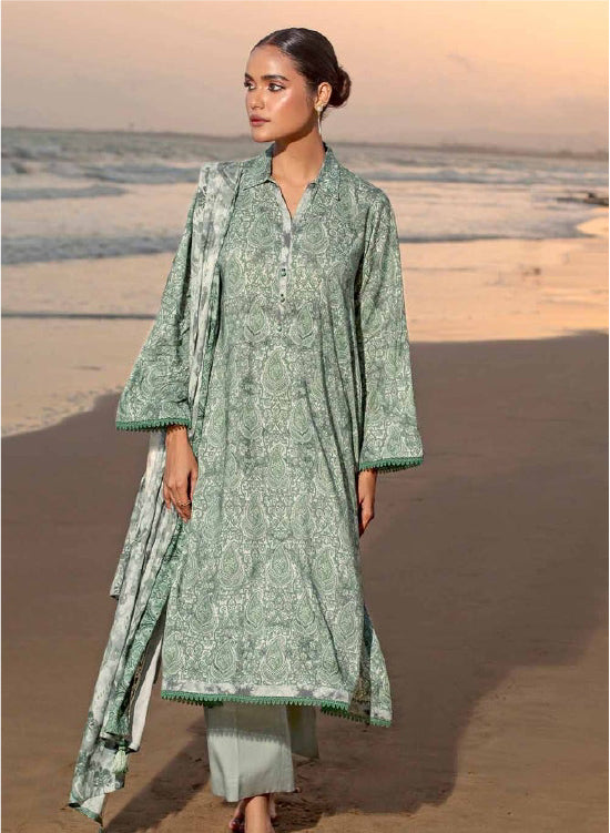 Gul Ahmad Winter Embroidered Linen 3 Pc Suit LT-32021 B