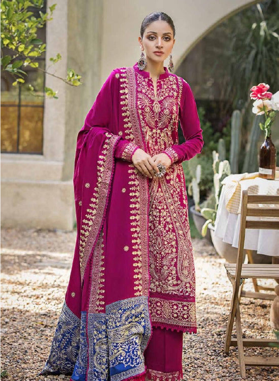 Gul Ahmad Winter Embroidered Pashmina 3 Pc Suit AP-32059