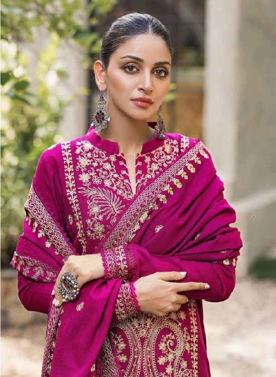 Gul Ahmad Winter Embroidered Pashmina 3 Pc Suit AP-32059