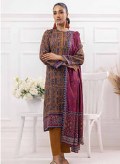 Gul Ahmad Winter Printed Dhanak 3 Pc Suit WNS-32175 B