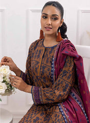 Gul Ahmad Winter Printed Dhanak 3 Pc Suit WNS-32175 B