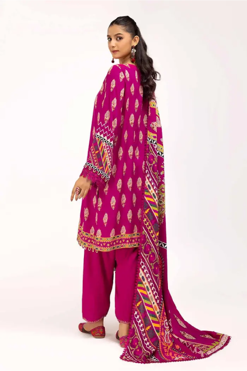 Gul Ahmad Printed Linen 3 Piece - LT #42011