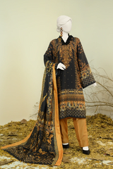 J. Printed Swiss Khaddar With Shawl 3 Piece - PJBWKU-24-1126