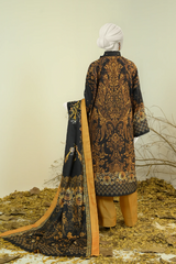 J. Printed Swiss Khaddar With Shawl 3 Piece - PJBWKU-24-1126