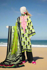 J. Printed Swiss Khaddar With Shawl 3 Piece - PJBWKU-24-1133