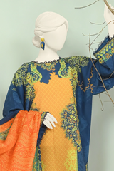 J. Printed Swiss Khaddar With Shawl 3 Piece - PJBWKU-24-1137