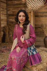 Peridot Embroidered Premium Shirt and Pure Wool Shawl 3PC - PR-399