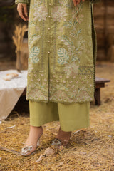 Peridot Embroidered Premium Shirt and Pure Wool Shawl 3PC - PR-402