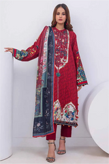 Gul Ahmad Printed Khaddar with Pashmina Shawl  3 Piece - WRF #32014