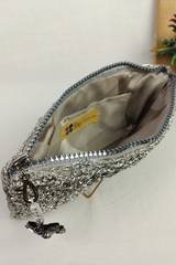Roman Silver Crochet Clutch GWCB0001
