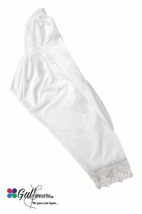 Stitched Lawn Organza Bottom Shalwar GWSh00008- White